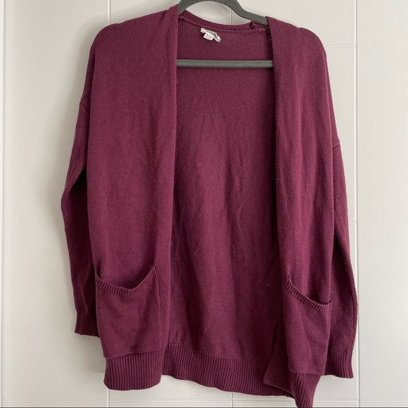 Garage Sweaters - 3/$25 Garage Burgundy Cardigan